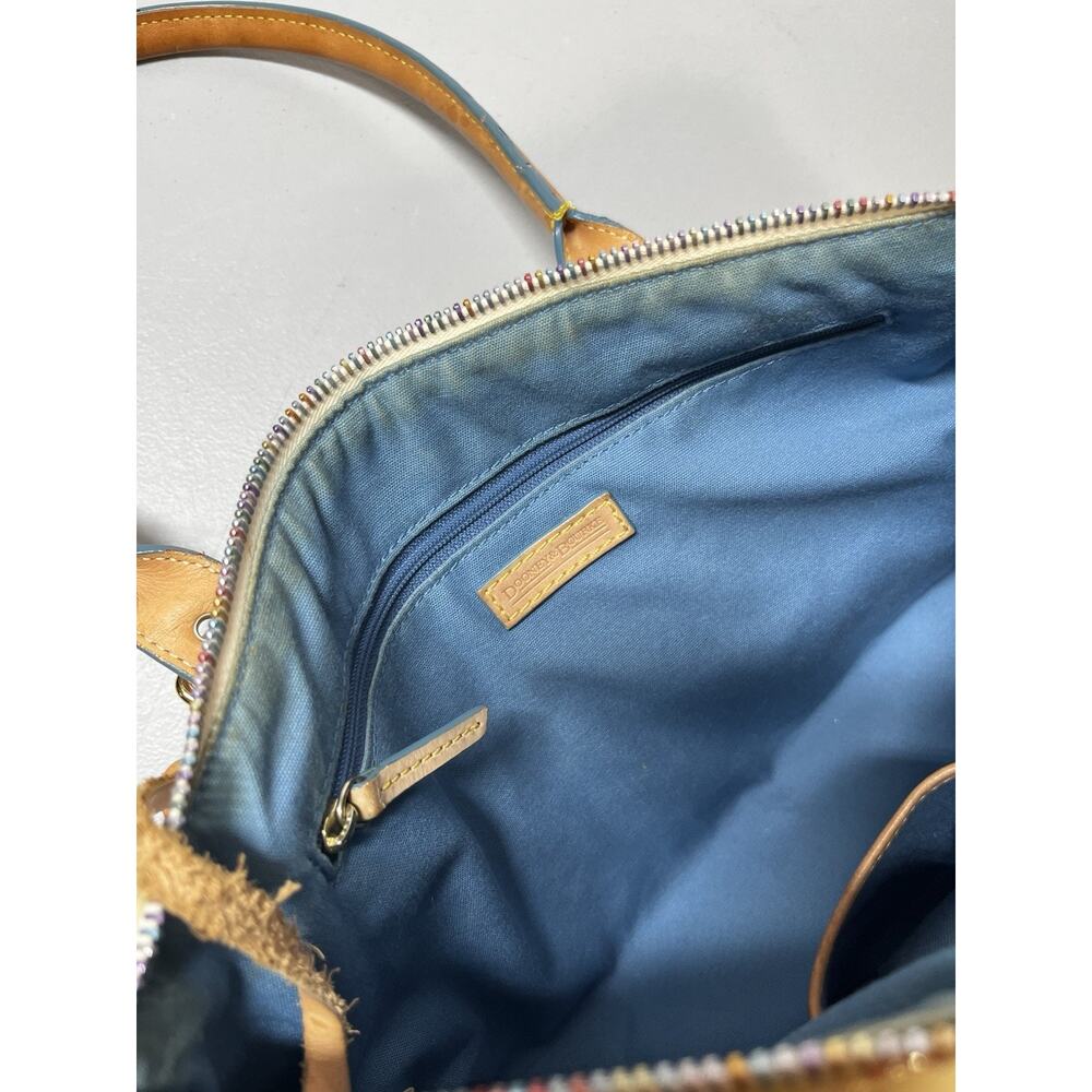 Vintage Dooney & Bourke Multicolor Signature Satchel Rainbow Monogram Print Y2K - Picture 5 of 16